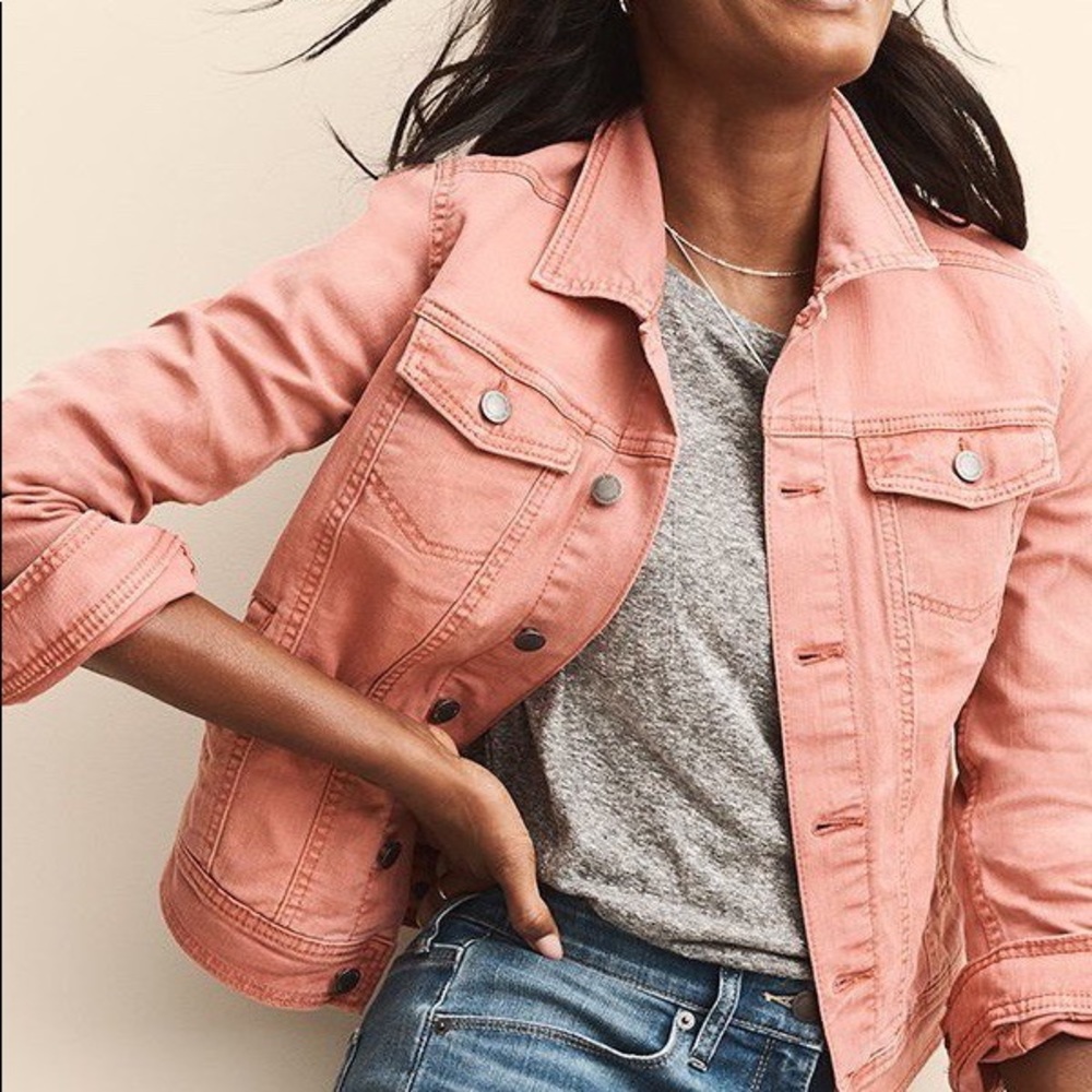 Pink denim jacket